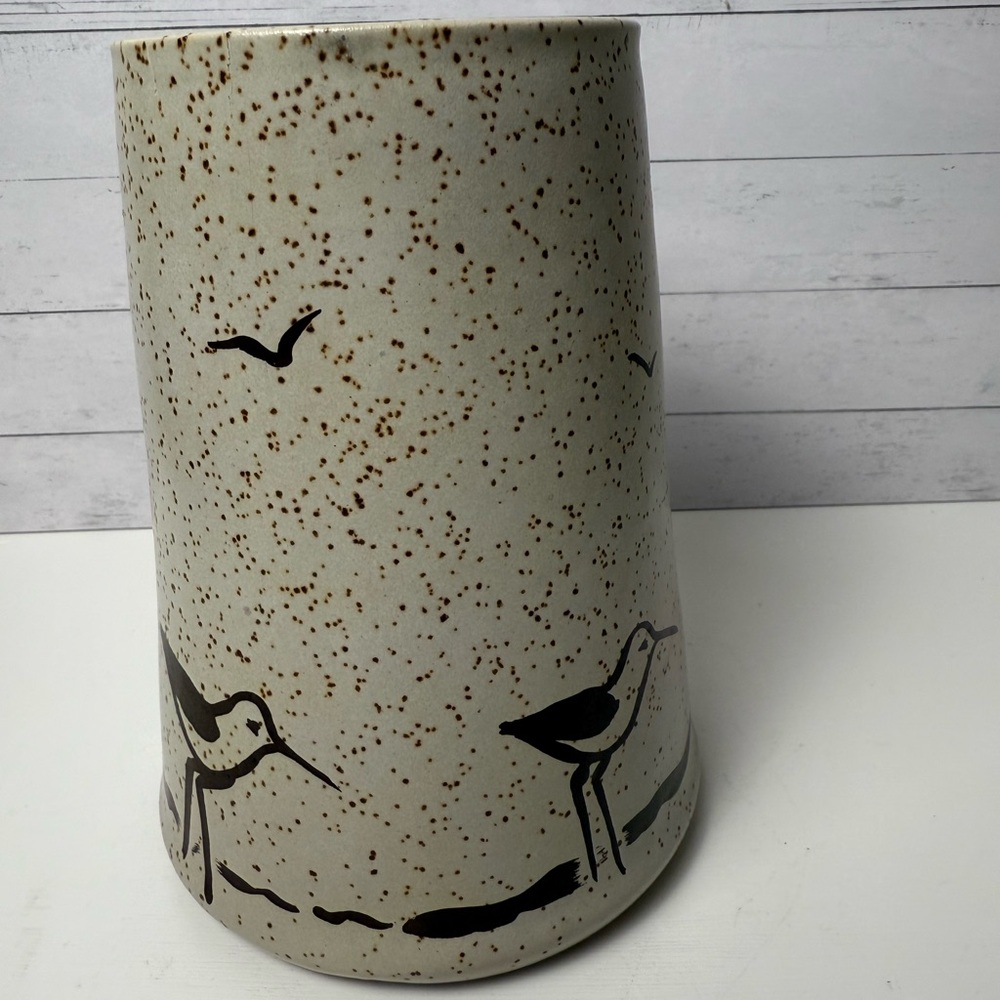 Sanibel Pottery Seagull Vase Sea Gull Birds Speckled Florida Island Vintage 1984 - Picture 4 of 9